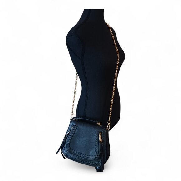 Urban Expressions Khloe Vegan Leather Saddlebag Crossbody – Whipstitch Detail - Picture 16 of 16